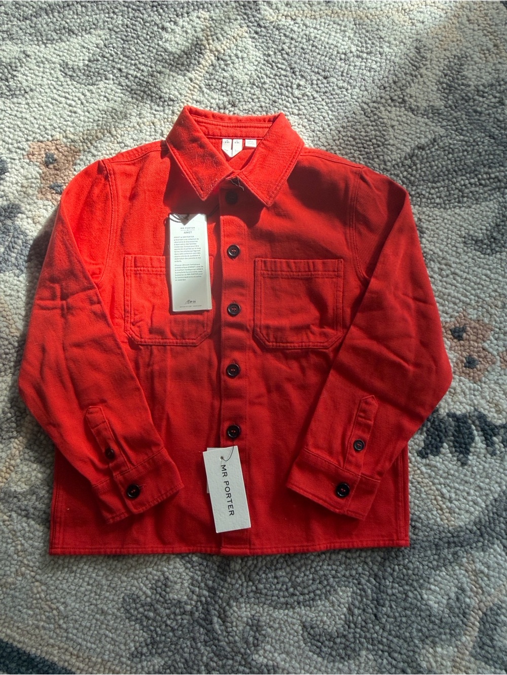 MR PORTER Kids' Bright Red Button-Front Jean Jacket